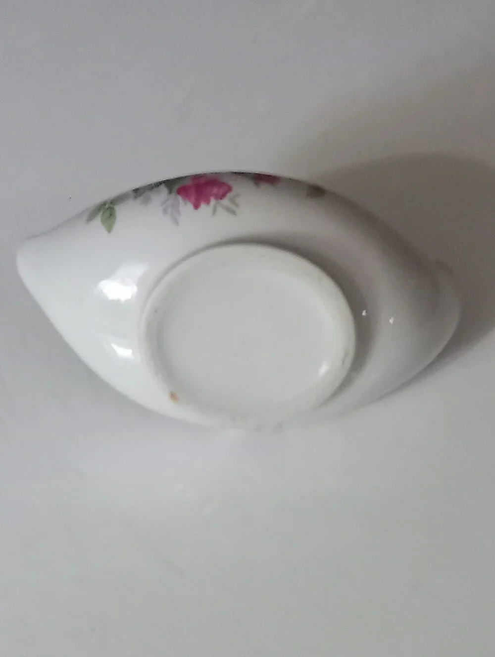Vintage Oil Lamp BASE ONLY White Porcelain Pink Roses Hong Kong Cottage Core